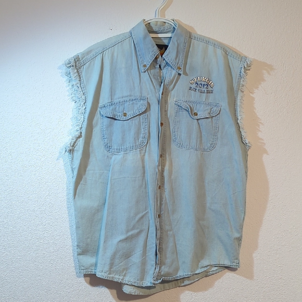 Biker Wear USA Sleeveless Vest 2012 72nd Sturgis Black Hills Rally 2XL Cotton